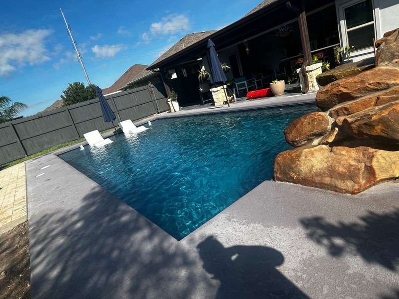 Custom pool with waterfall